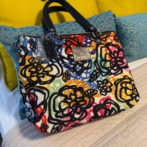 RARE Coach Poppy Multicolor Graffiti Tote Handbag shoulder Purse Y2K vintage CC